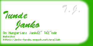 tunde janko business card